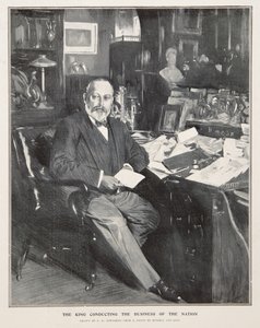 Le roi Édouard VII conduisant les affaires de la nation - Frederick Henry Townsend