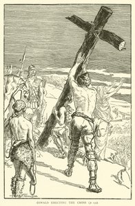 Oswald érigeant la Croix