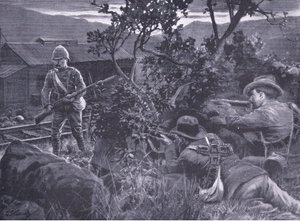 Guerre dégénérée : Les Boers tirant sur une sentinelle, d