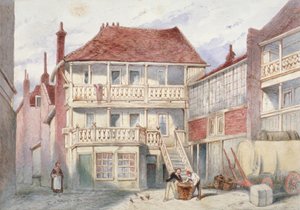 Vue de la taverne du Cor de Chasse, Holborn, Londres