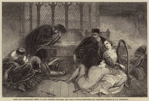 Scène de Henry IV de Shakespeare, Lady Mortimer, Mortimer, Lady Percy, Hotspur, Glendower et Worcester - Frederick Richard Pickersgill
