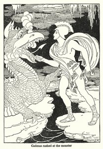 Cadmus se précipita sur le monstre - Frederick Richardson