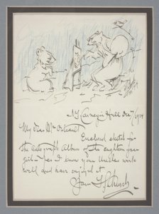 Lettre autographe avec croquis