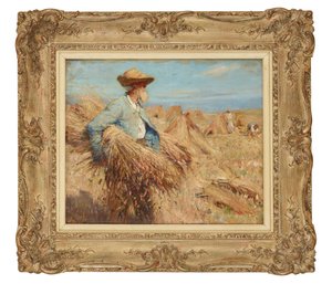Le temps des récoltes (huile sur toile) - Frederick William Jackson