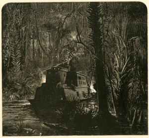 Ascension de la rivière Ocklawaha la nuit, 1872