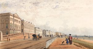Brighton : la façade et la jetée en chaîne vue de loin