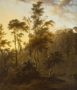 Paysage italianisant avec pêcheurs