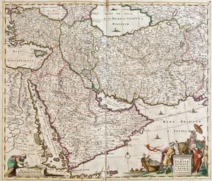 Carte de la Perse (Iran), Arménie, Anatolie (Turquie) et Arabie (péninsule arabique : Arabie Saoudite, Koweït, Émirats Arabes Unis, Oman, Qatar, Yémen, Bahreïn)