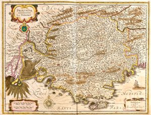 Carte de la Provence (France) (gravure) - Frederick de Wit