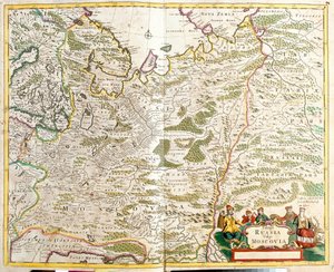 Carte de la Russie, autour de la ville de Moscou - Frederick de Wit