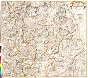 Carte de Westphalie (Allemagne)