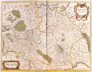 Carte du Duché de Franconie, Allemagne