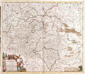 Carte du Duché de Saxe, Allemagne