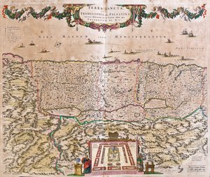 Carte de la Terre Sainte (Israël, Palestine)