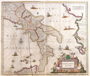 Carte du Royaume de Naples (Italie)