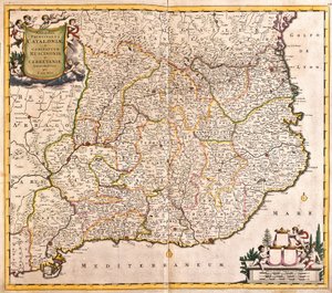 Carte de la Principauté de Catalogne (Espagne) (gravure) - Frederick de Wit