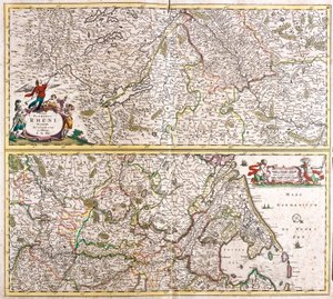 Carte de la Rhénanie, Allemagne - Frederick de Wit