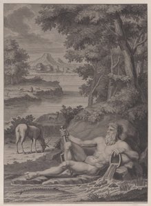 Dieu de la rivière dans un paysage, 1725 - Frederik Ottens