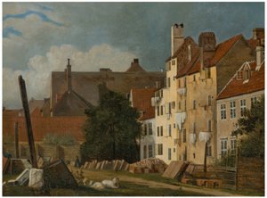 Vue de Marmorpladsen, Copenhague (Partie de Marmorpladsen à Copenhague) - Frederik Sødring
