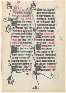 Feuille de manuscrit du Missel de Beauvais - French 13th Century