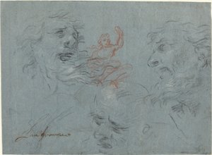 Étude de têtes [recto] - French 17th Century
