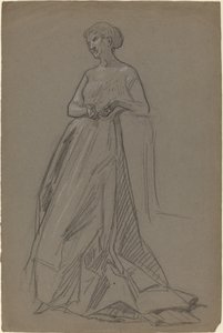 Femme debout appuyée sur son coude - French 19th Century