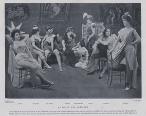 Actrices dans la loge du Théâtre des Variétés, Paris