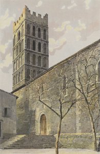 Elne, Église, Façade latérale S, et clocher - French Photographer