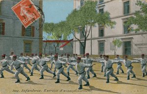 Infanterie française en exercice, carte postale envoyée en 1913. - French Photographer