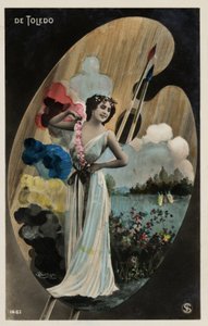 Fille avec une palette d