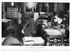 Joseph Caillaux parlant à la radio en 1925, de Le Monde Illustré, 1925