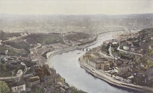 Lyon, La Saône et le Pont Serin, vus des hauteurs de Fourvière