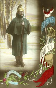 Carte de vœux du Nouvel An avec soldat (photo en couleur) - French Photographer