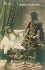 Othello avec Desdémone. Scène de la pièce tragique de William Shakespeare écrite vers 1603