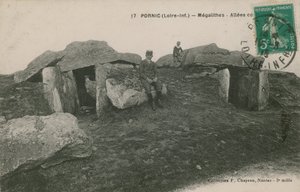 Pornic, Mégalithes. Carte postale envoyée en 1913.