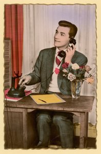 Carte postale avec téléphone
