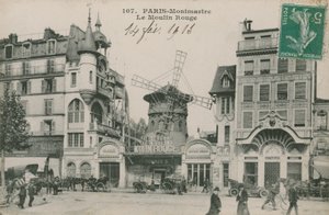 Carte postale du Moulin Rouge, Paris, envoyée en 1913