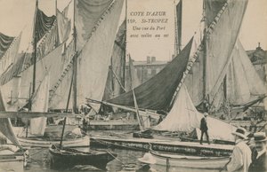 Vue du port avec des voiliers, St Tropez, Côte d