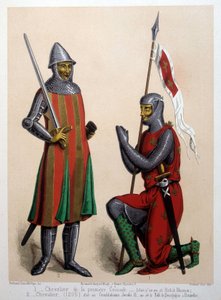 1. Chevalier de la Première Croisade (1096); 2. Chevalier (1295)