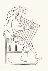Un musicien du IXe siècle jouant d