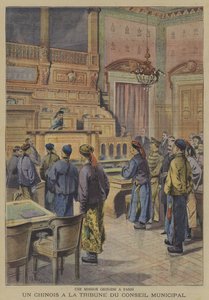 Une mission chinoise à Paris : un des délégués chinois à la tribune du Conseil municipal - French School