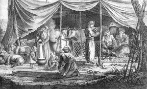 Une famille de nomades kurdes, de Voyage en Perse par Gaspard Drouville, publié en 1825