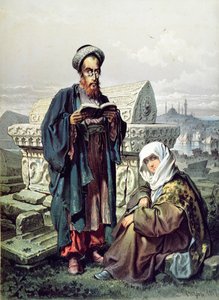 Un couple juif dans un cimetière à Constantinople, 1857