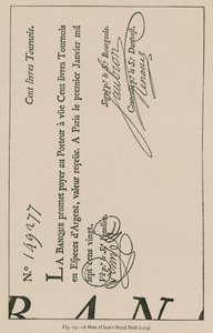 Un billet de la Banque Royale de Law (1719)