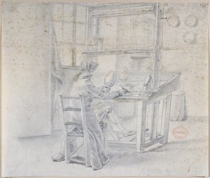 Un peintre de porcelaine à la manufacture de Sèvres, vers 1780