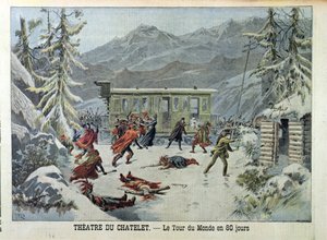 Un train attaqué par des Indiens d