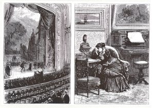 Une femme écoutant une représentation d