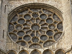 Vue extérieure de la rosace sud
