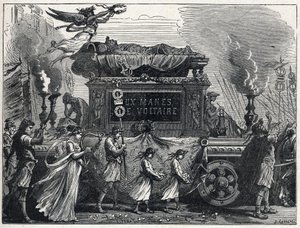 Un char funèbre transportant le corps de Voltaire (François Marie Arouet)