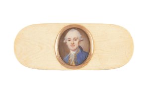 Un gentilhomme, dit être Sir Robert Ainslie, Bt., intégré dans le couvercle d